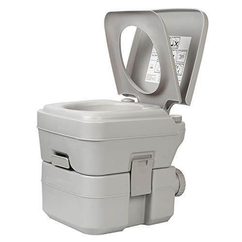 Portable Camping Toilet 16×16×14 – مرحاض محمول للسفر والتخييم | Leak-Proof Travel Toilet with Flush System